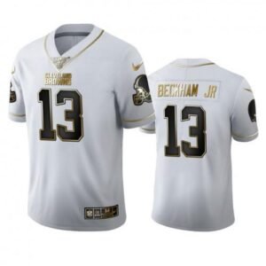 Cleveland Cleveland Browns #13 Odell Beckham Jr. Nike White Golden Edition Vapor Limited NFL 100 Jersey