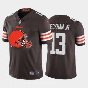 Cleveland Cleveland Browns #13 Odell Beckham Jr. Brown Nike Big Team Logo Vapor Limited NFL Jersey