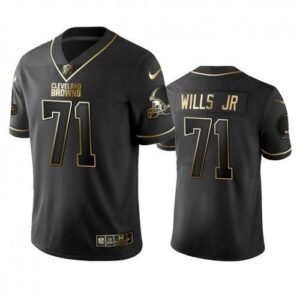 Cleveland Cleveland Browns #71 Jedrick Wills Nike Black Golden Edition Vapor Limited Jersey