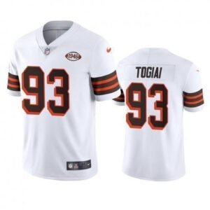 Cleveland Cleveland Browns #93 Tommy Togiai Nike 1946 Collection Alternate Vapor Limited NFL Jersey – White