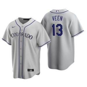 Colorado Rockies Zac Veen Gray 2020 MLB Draft Road Replica Jersey