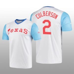 Cooperstown Collection Charlie Culberson Rangers Jersey White Wordmark Stitches Men’s