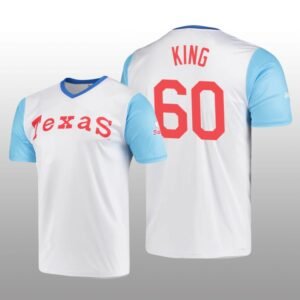 Cooperstown Collection John King Rangers Jersey White Wordmark Stitches Men’s