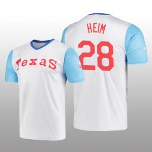 Cooperstown Collection Jonah Heim Rangers Jersey White Wordmark Stitches Men’s