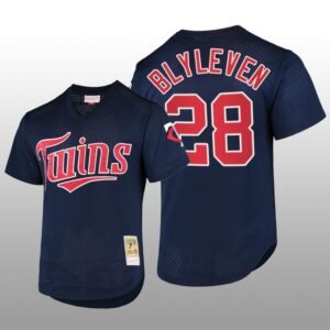 Cooperstown Collection Minnesota Twins Bert Blyleven Batting Practice Navy Mesh Jersey
