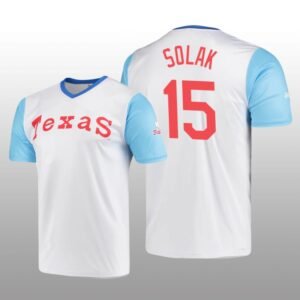 Cooperstown Collection Nick Solak Rangers Jersey White Wordmark Stitches Men’s
