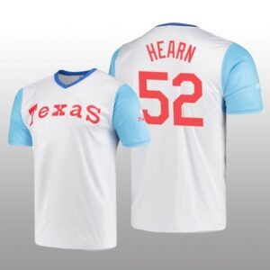 Cooperstown Collection Taylor Hearn Rangers Jersey White Wordmark Stitches Men’s