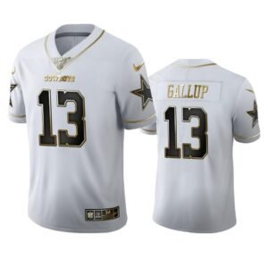 Dallas Cowboys #13 Michael Gallup Nike White Golden Edition Vapor Limited NFL 100 Jersey