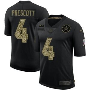 Dallas Cowboys #4 Dak Prescott Nike 2020 Salute To Service Camo Limited NFL Jersey Black
