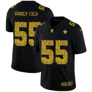 Dallas Cowboys #55 Leighton Vander Esch Nike Leopard Print Fashion Vapor Limited NFL Jersey Black