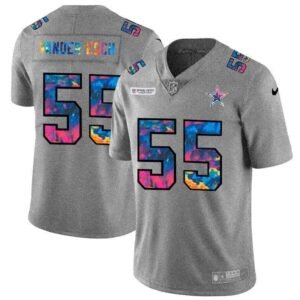 Dallas Cowboys #55 Leighton Vander Esch Nike Multi-Color 2020 NFL Crucial Catch NFL Jersey Greyheather