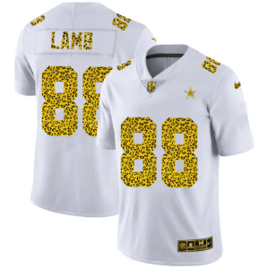 Dallas Cowboys #88 CeeDee Lamb Nike Flocked Leopard Print Vapor Limited NFL Jersey White