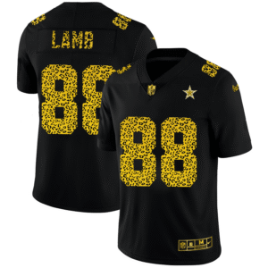 Dallas Cowboys #88 CeeDee Lamb Nike Leopard Print Fashion Vapor Limited NFL Jersey Black