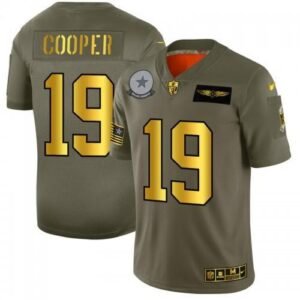 Dallas Cowboys #19 Amari Cooper NFL Nike Olive Gold 2019 Salute to Service Limited Jersey