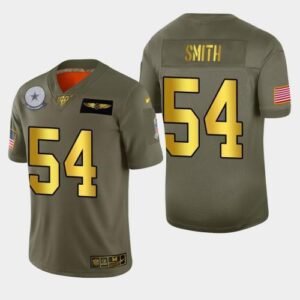 Dallas Cowboys #54 Jaylon Smith Nike Olive Gold 2019 Salute to Service Limited NFL 100 Jersey