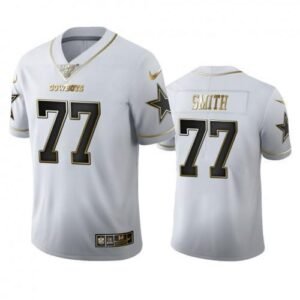 Dallas Cowboys #77 Tyron Smith Nike White Golden Edition Vapor Limited NFL 100 Jersey