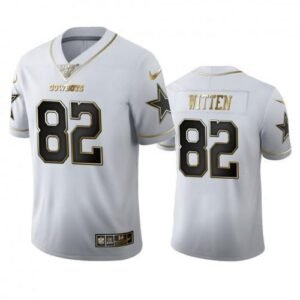 Dallas Cowboys #82 Jason Witten Nike White Golden Edition Vapor Limited NFL 100 Jersey