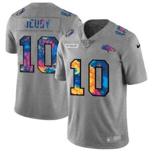 Denver Broncos #10 Jerry Jeudy Nike Multi-Color 2020 NFL Crucial Catch NFL Jersey Greyheather