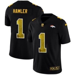 Denver Broncos #1 KJ Hamler Black Nike Golden Sequin Vapor Limited NFL Jersey