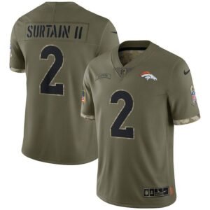 Denver Broncos #2 Patrick Surtain II Nike 2022 Salute To Service Limited Jersey – Olive