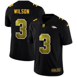 Denver Broncos #3 Russell Wilson Black Nike Golden Sequin Vapor Limited NFL Jersey