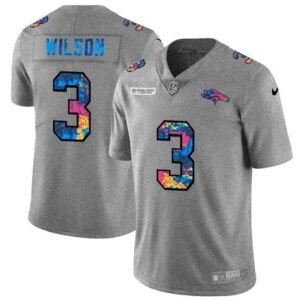 Denver Broncos #3 Russell Wilson Nike Multi-Color 2020 NFL Crucial Catch NFL Jersey Greyheather