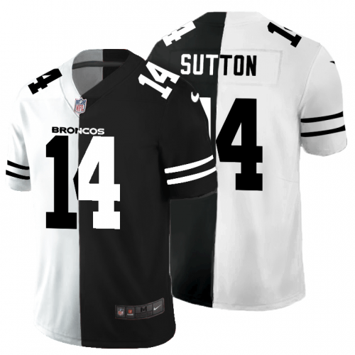 Denver Denver Broncos #14 Courtland Sutton Black V White Peace Split Nike Vapor Untouchable Limited NFL Jersey