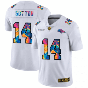 Denver Denver Broncos #14 Courtland Sutton White Nike Multi-Color 2020 NFL Crucial Catch Limited NFL Jersey