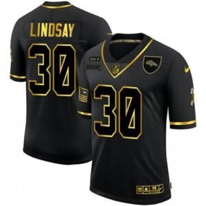 Denver Denver Broncos #30 Phillip Lindsay Nike 2020 Salute To Service Golden Limited NFL Jersey Black