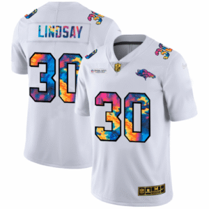 Denver Denver Broncos #30 Phillip Lindsay White Nike Multi-Color 2020 NFL Crucial Catch Limited NFL Jersey