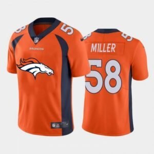 Denver Denver Broncos #58 Von Miller Orange Nike Big Team Logo Vapor Limited NFL Jersey