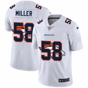 Denver Denver Broncos #58 Von Miller White Nike Team Logo Dual Overlap Limited NFL Jersey