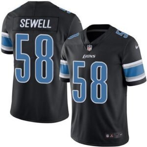 Detroit Lions #58 Penei Sewell Black Stitched NFL Limited Rush Jersey