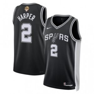 Dylan Harper San Antonio Spurs Nike Black Unisex 2026 NBA Finals Patch Swingman Player Jersey