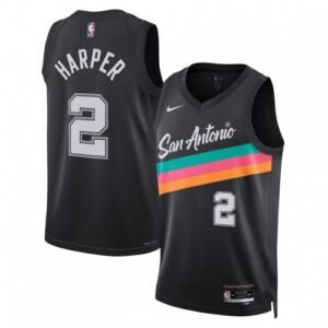 Dylan Harper San Antonio Spurs Nike Unisex 2025/26 Swingman Jersey – Black – Hardwood Classics