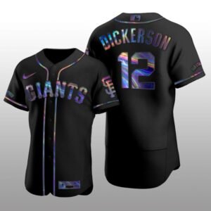 Giants Alex Dickerson Iridescent Logo Holographic Limited Authentic Black Jersey