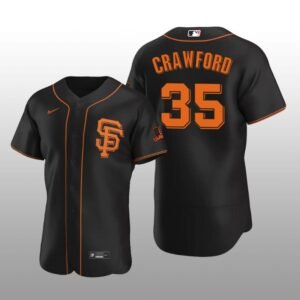 Giants Brandon Crawford Authentic Alternate Jersey Black