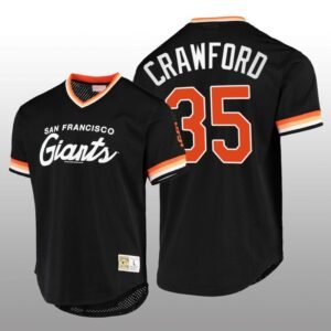 Giants Brandon Crawford Script Fashion Black Cooperstown Collection Jersey