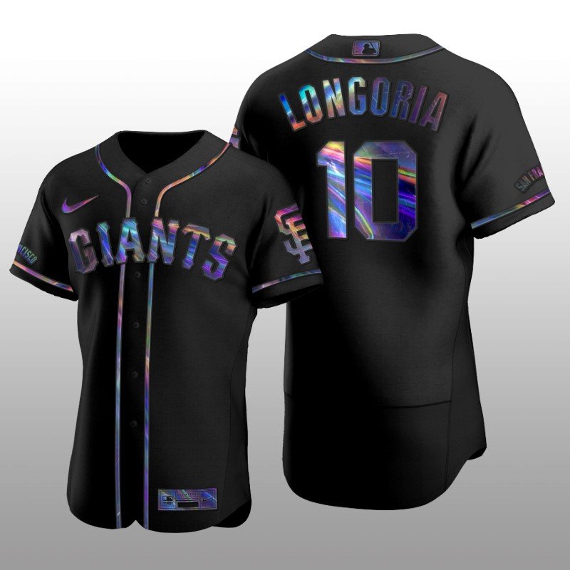 Giants Evan Longoria Iridescent Logo Holographic Limited Authentic Black Jersey