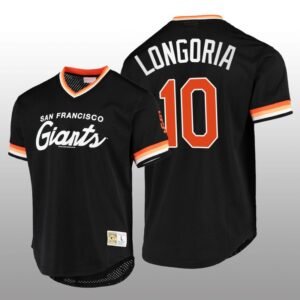 Giants Evan Longoria Script Fashion Black Cooperstown Collection Jersey