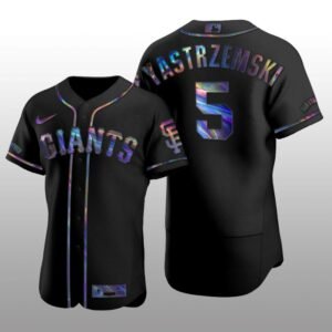 Giants Mike Yastrzemski Iridescent Logo Holographic Limited Authentic Black Jersey