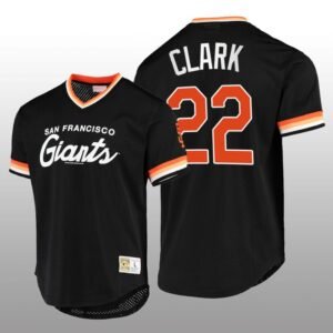 Giants Will Clark Script Fashion Black Cooperstown Collection Jersey