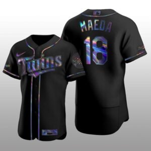 Holographic Limited Jersey Minnesota Twins Kenta Maeda Iridescent Logo Black Men’s Authentic