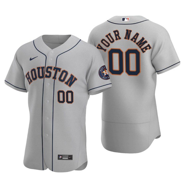 Houston Astros Gray 2020 Road Authentic Custom Men’s Jersey