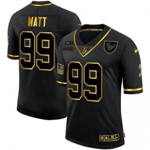 Houston Houston Texans #99 J.J. Watt Nike 2020 Salute To Service Golden Jersey Black