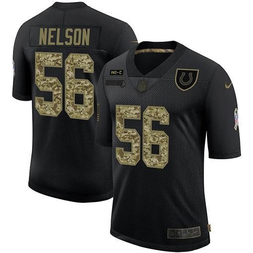 Indianapolis Colts #56 Quenton Nelson Nike 2020 Salute To Service Camo Jersey Black