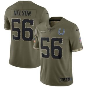 Indianapolis Colts #56 Quenton Nelson Nike 2022 Salute To Service Limited Jersey – Olive