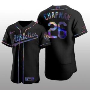 Iridescent Logo Oakland Athletics Matt Chapman Holographic Limited Black Authentic Jersey
