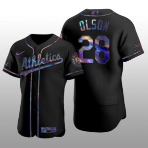 Iridescent Logo Oakland Athletics Matt Olson Holographic Limited Black Authentic Jersey