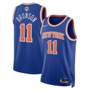Jalen Brunson New York Knicks Nike Blue 2026 NBA Finals Patch Swingman Jersey